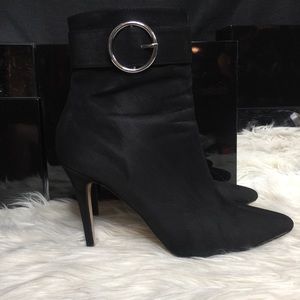 Faux Suede Black Bootie